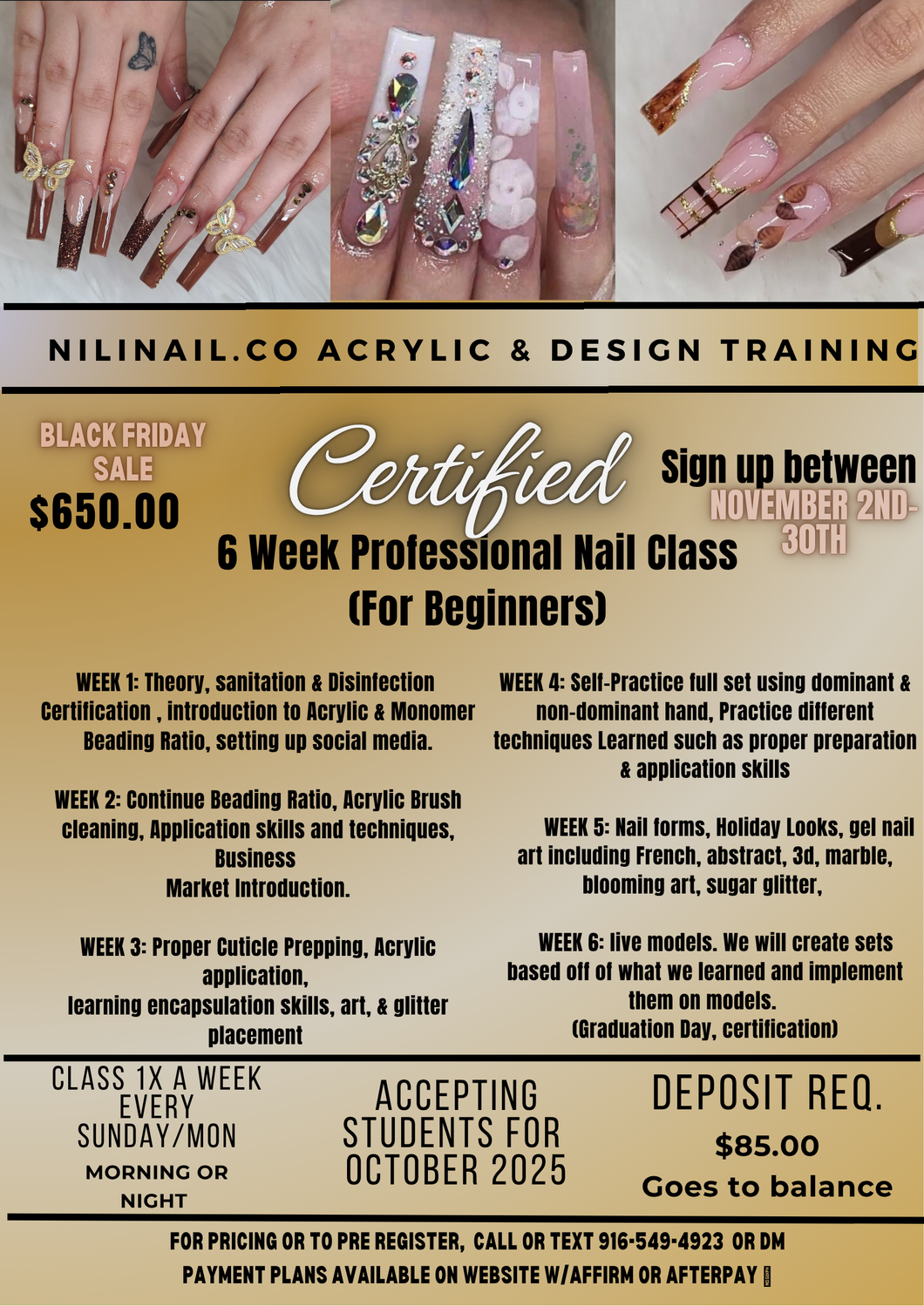 6 week nail course training huge savings$$