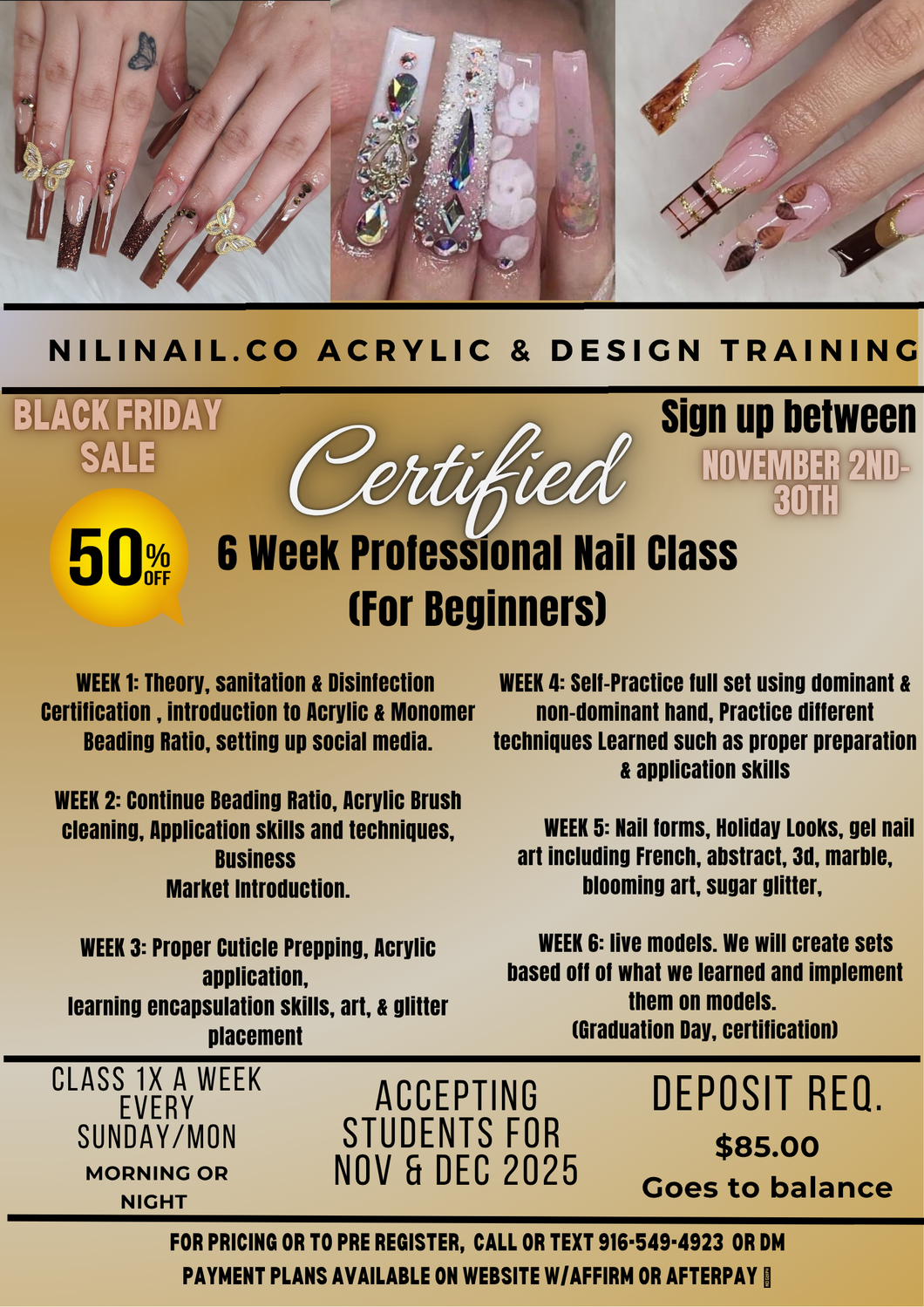 6 week nail course training huge savings$$