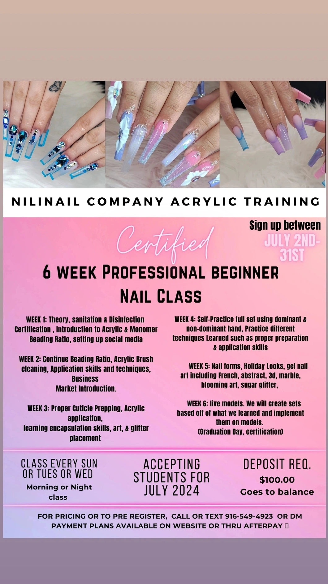 6 week nail course training 50% off