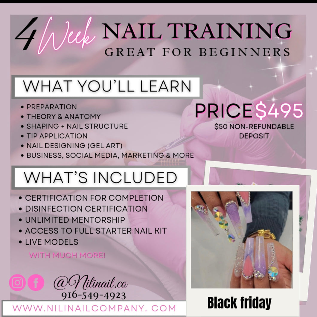 4 week nail training huge savings $$